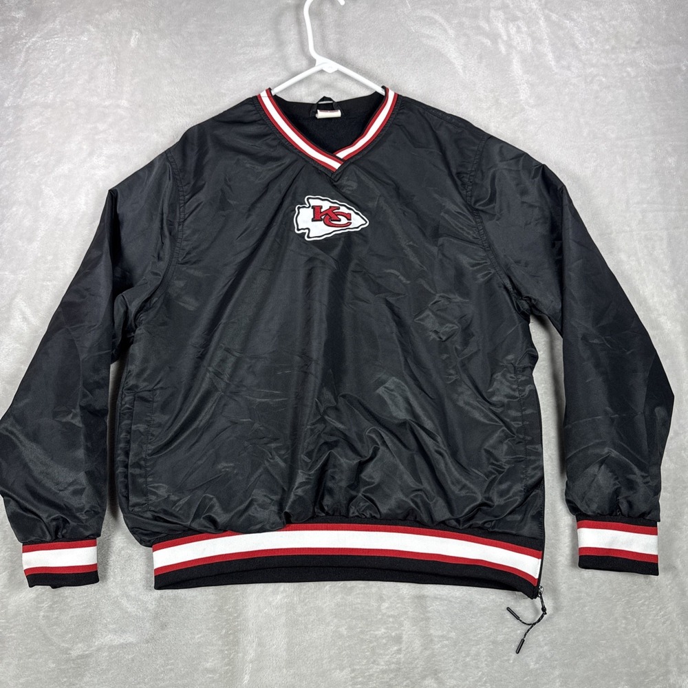 Kansas City Chiefs Jacket Mens Small Black NFL Football Ultra Game Pullover